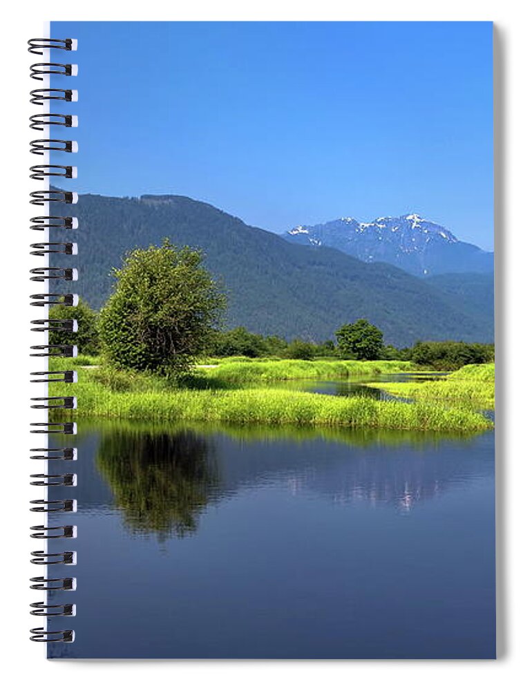 Alex Lyubar Spiral Notebook featuring the photograph Spring in Pitt Lake Valley by Alex Lyubar