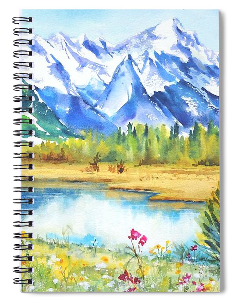 Spring Spiral Notebook featuring the painting Spring is here by Betty M M Wong