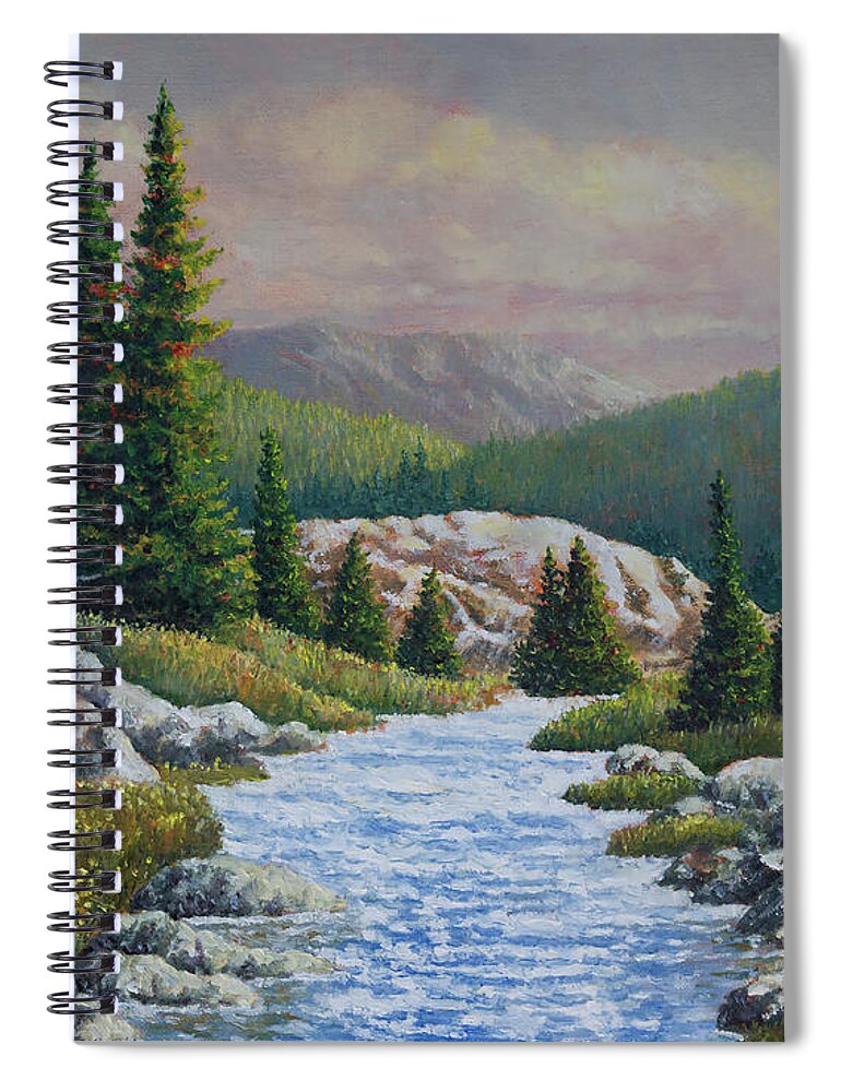 Oil Spiral Notebook featuring the painting Spring Stream by Douglas Castleman