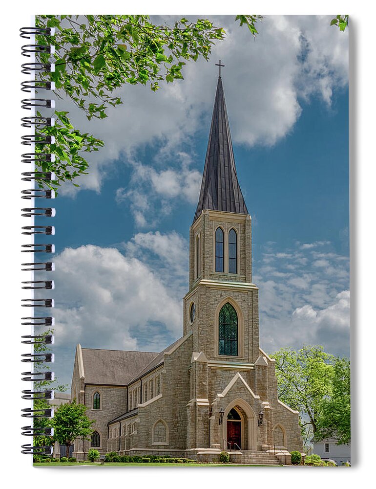 Tennessee Spiral Notebook featuring the photograph Springtime Chapel, Lee University by Marcy Wielfaert