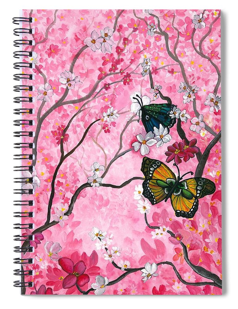 Spring Spiral Notebook featuring the painting Springtime delight by Tara Krishna