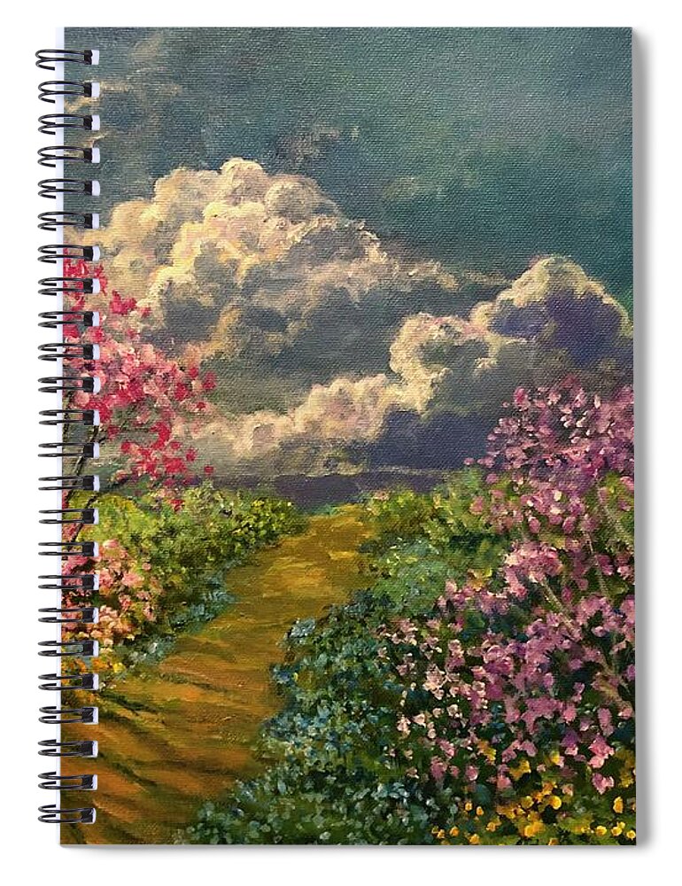 Springtime Spiral Notebook featuring the painting Springtime. Earth's Renewal by Rand Burns