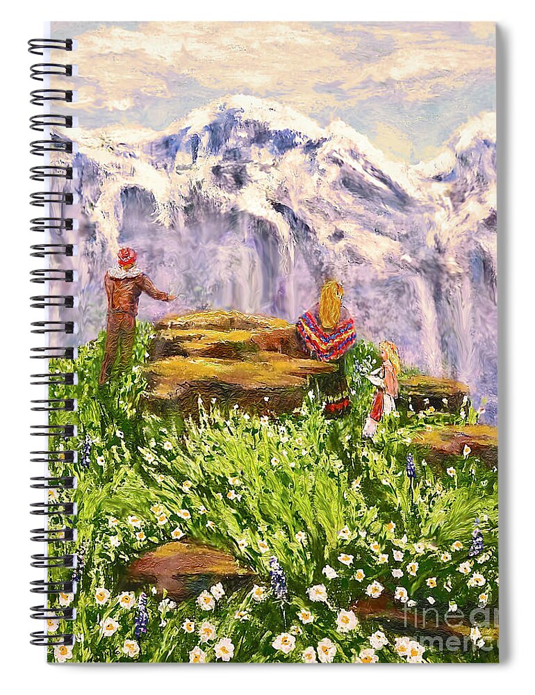 Spring Spiral Notebook featuring the painting Springtime in the Fjords by Bonnie Marie