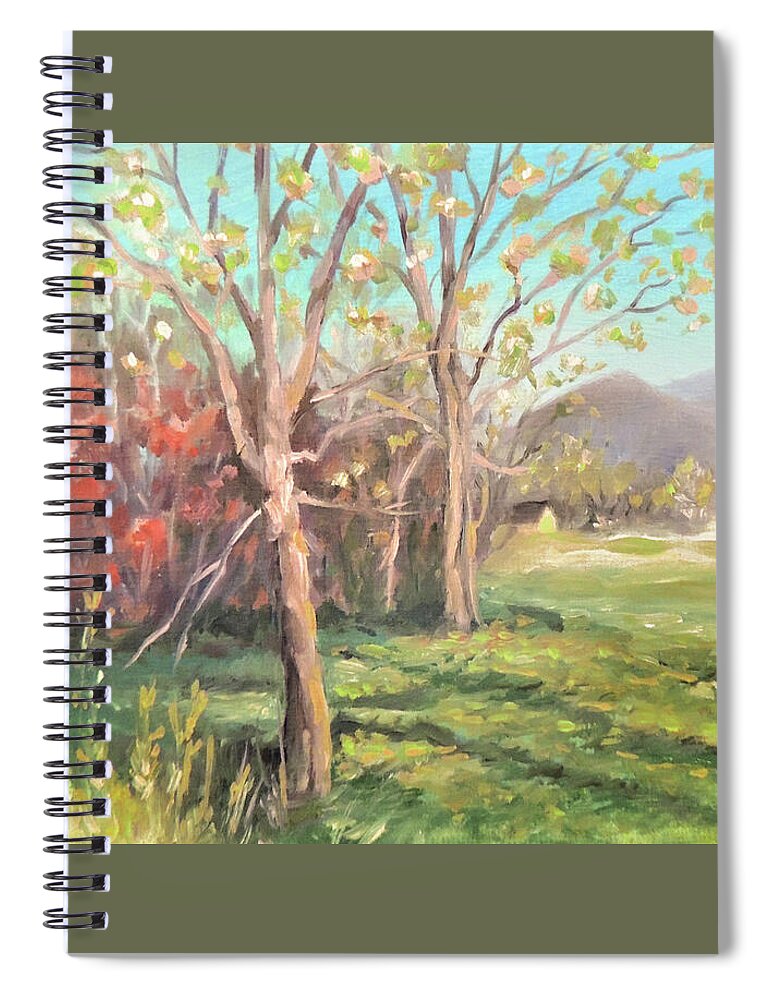 Impressionism Spiral Notebook featuring the painting Springtime in the Meadow by Nancy Griswold