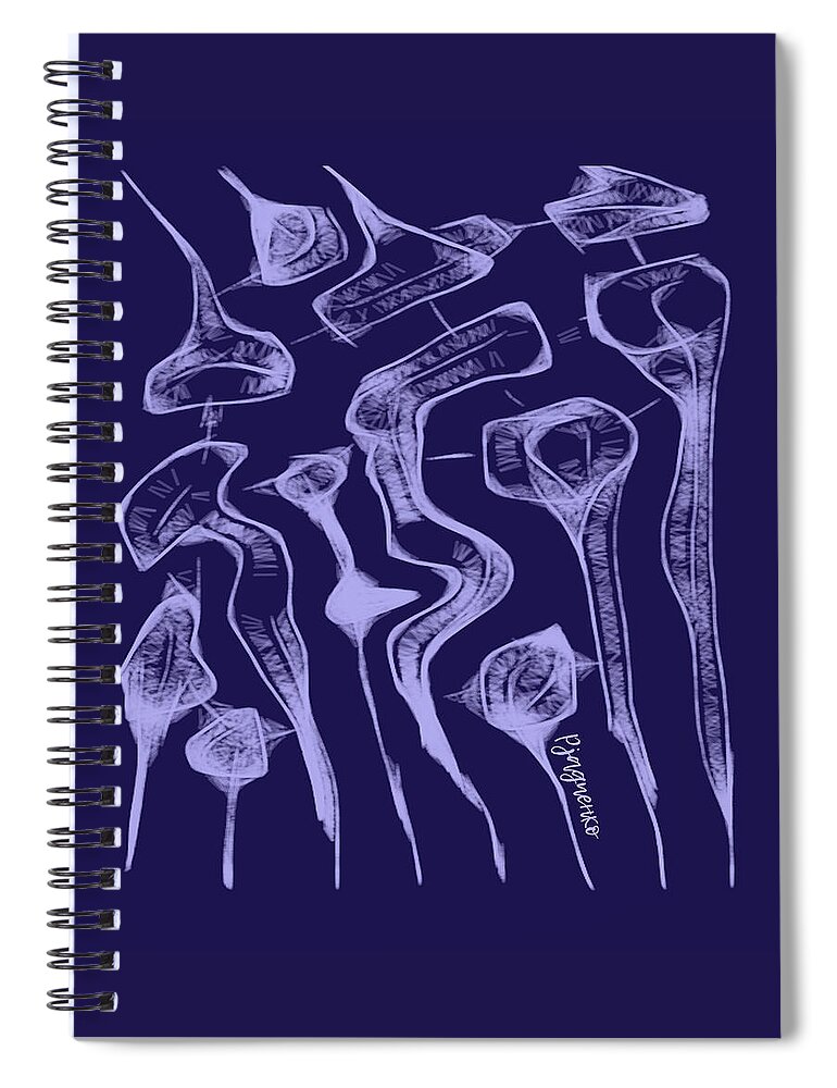 Sprouts Spiral Notebook featuring the digital art Sprouts by Ljev Rjadcenko