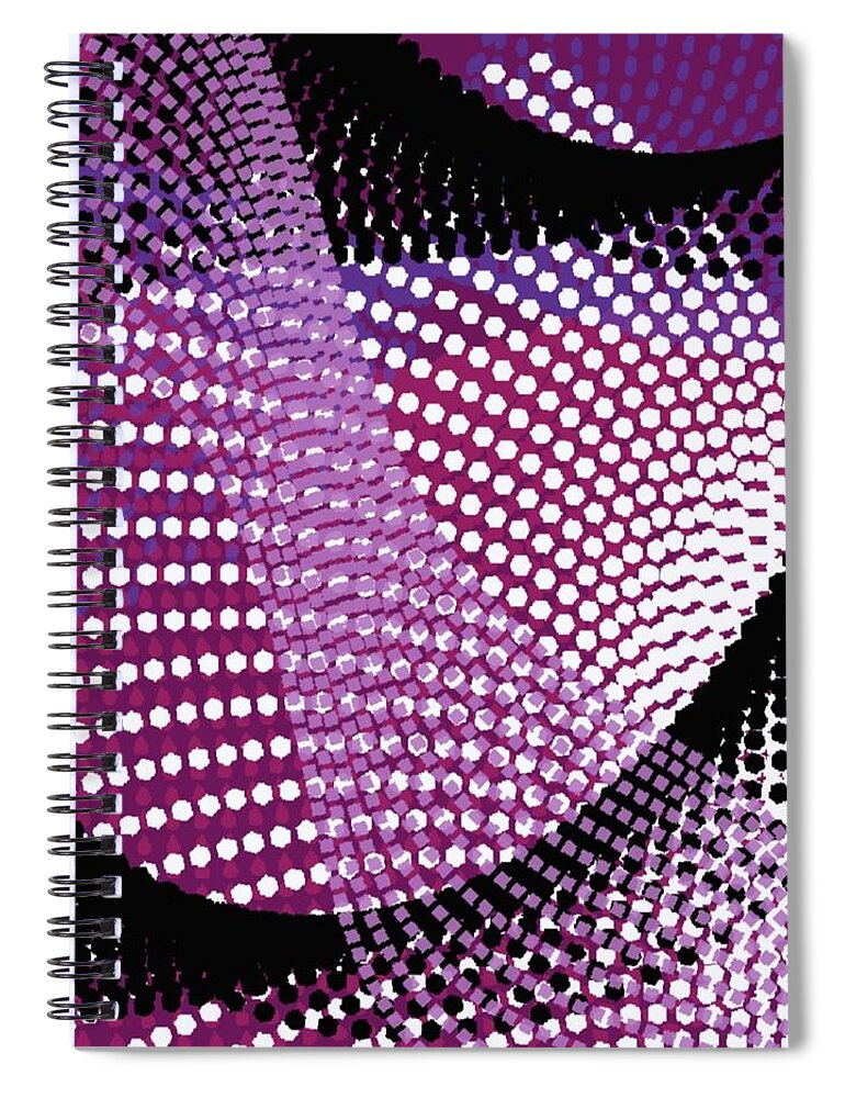 Contemporary Abstract Spiral Notebook featuring the digital art Spun Colors Purple Raspberry Lilac Black by Bonnie Bruno