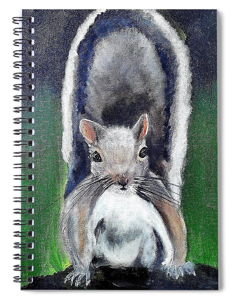 Squirrel Spiral Notebook featuring the painting Squirrel by Amy Kuenzie