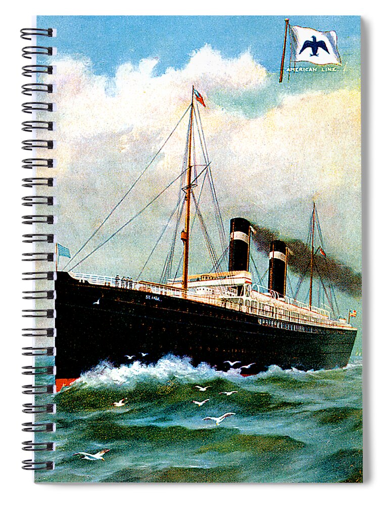 Paul Spiral Notebook featuring the painting SS Saint Paul Cruise Ship by Unknown