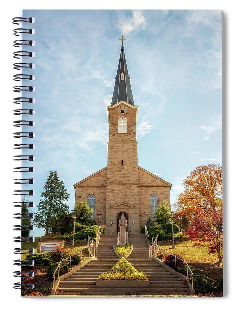 Church Spiral Notebook featuring the photograph St. Ferdinand Catholic Church by Susan Rissi Tregoning