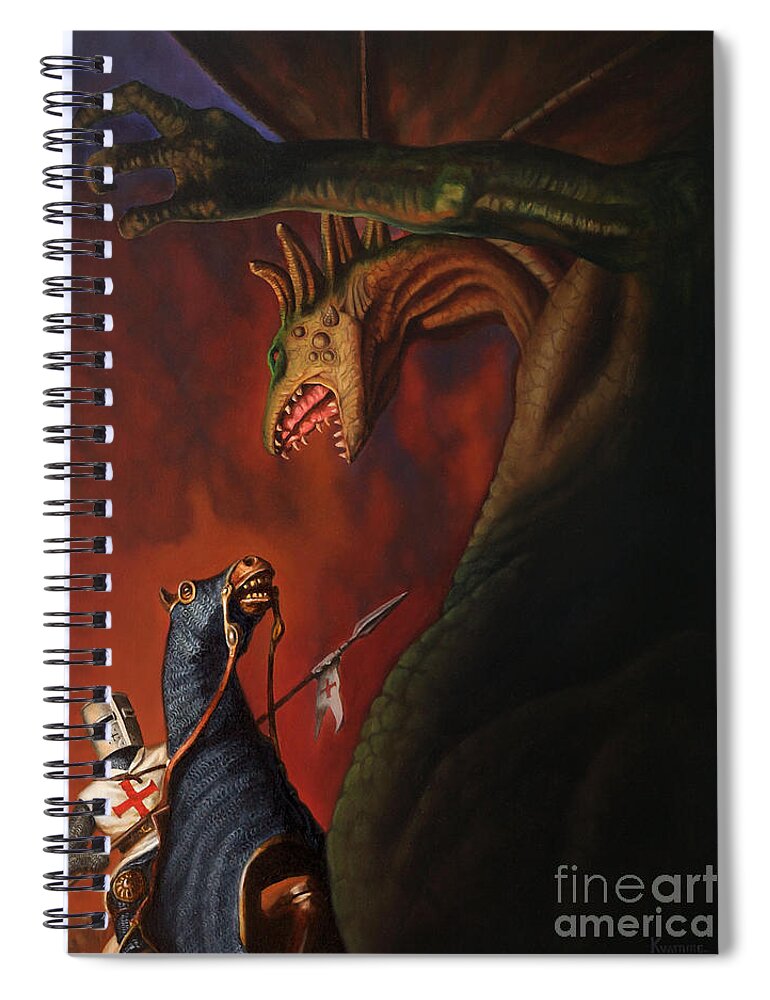 Dragon Spiral Notebook featuring the painting St. George and the Dragon by Ken Kvamme
