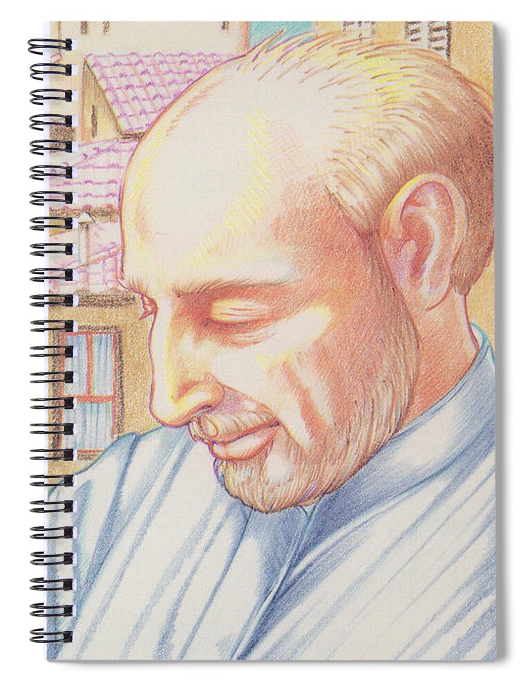 St. Ignatius Spiral Notebook featuring the drawing St. Ignatius at Prayer in Rome by William Hart McNichols