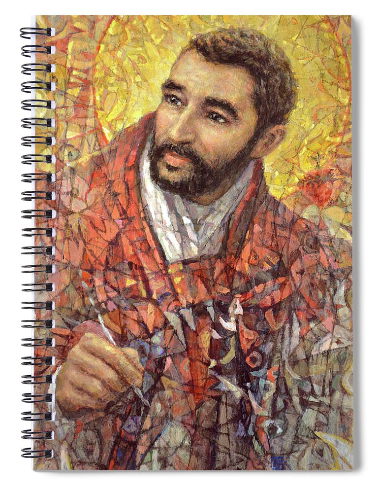 Saint Spiral Notebook featuring the painting St. Ignatius by Cameron Smith
