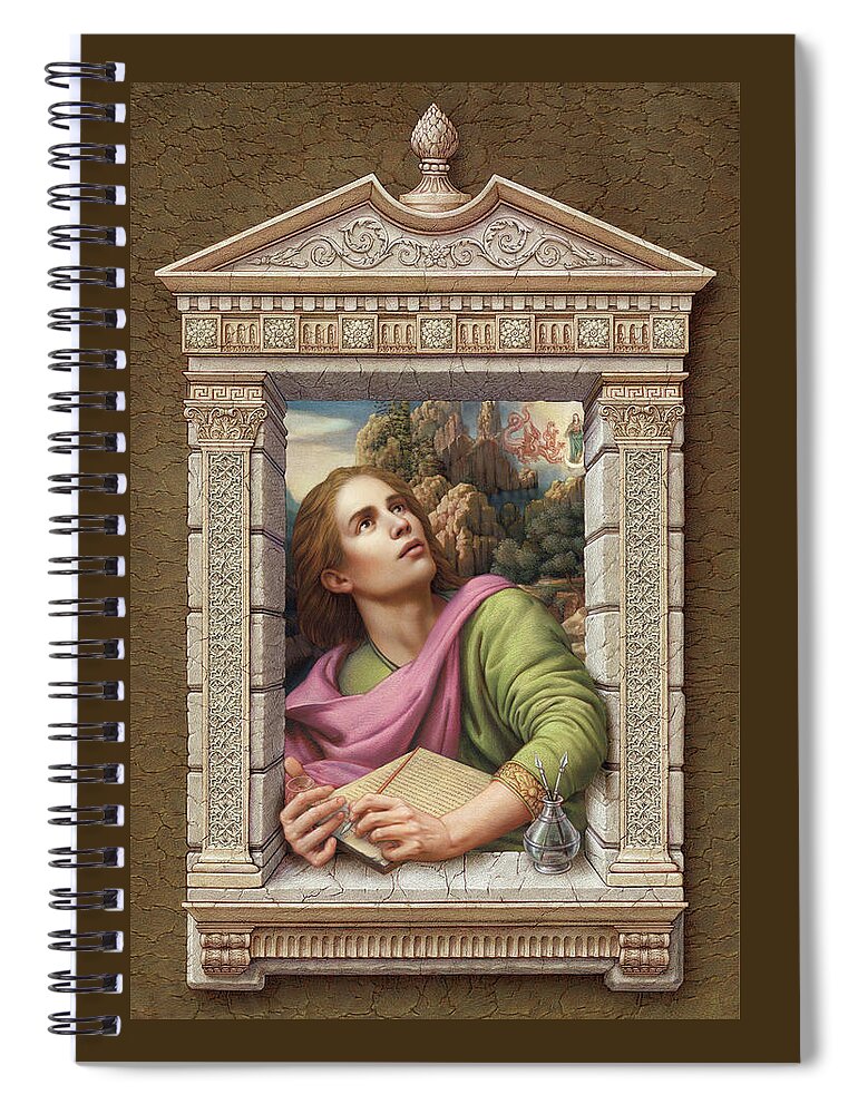 Christian Art Spiral Notebook featuring the painting St. John of Patmos 2 by Kurt Wenner