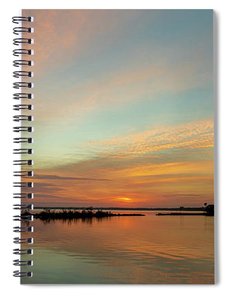 St. Johns River Spiral Notebook featuring the photograph St. Johns Orange Park - Sunrise by Randall Allen
