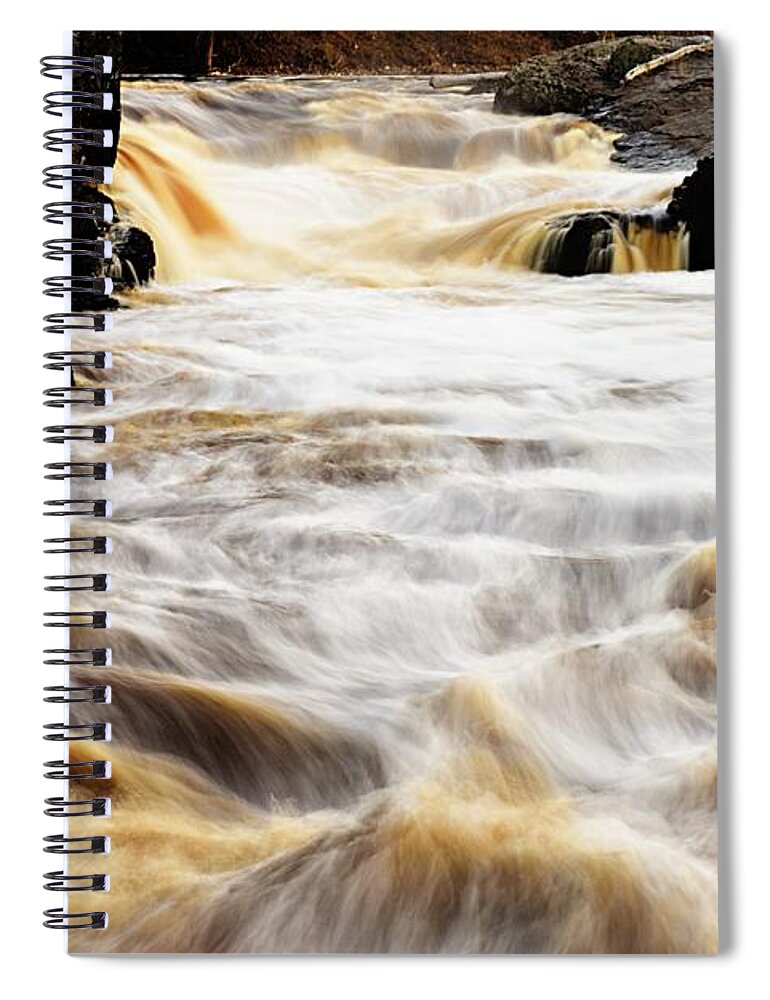 Photography Spiral Notebook featuring the photograph St Louis River Waterfall by Larry Ricker