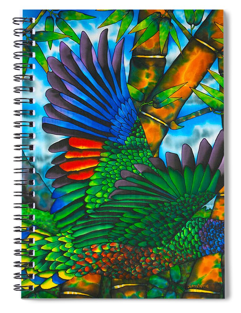 Jst. Lucia Parrot Spiral Notebook featuring the painting St. Lucia Parrot by Daniel Jean-Baptiste
