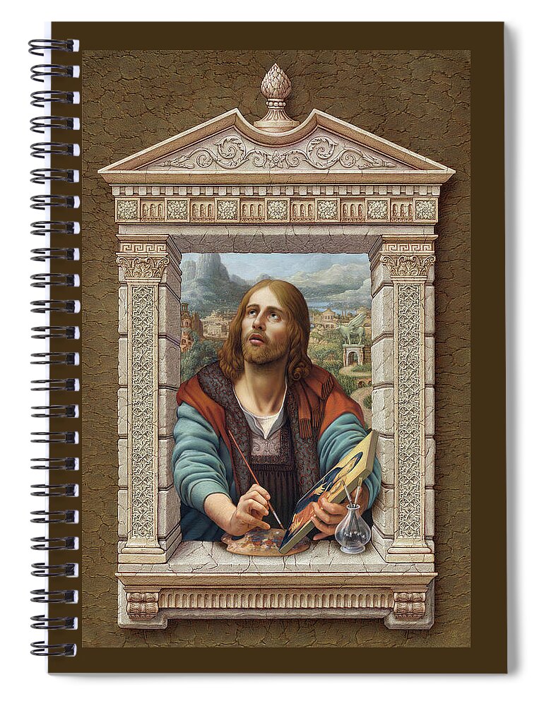 Christian Art Spiral Notebook featuring the painting St. Luke 2 by Kurt Wenner
