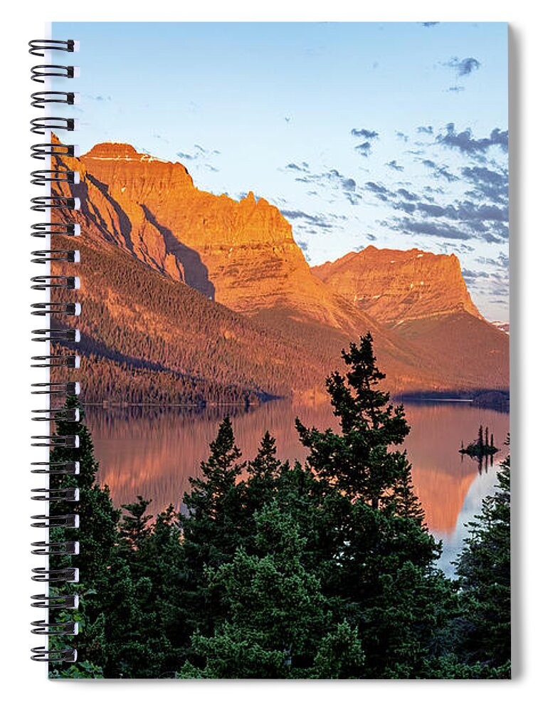 St. Mary Lake Spiral Notebook featuring the photograph St. Mary Awesomeness by Jack Bell