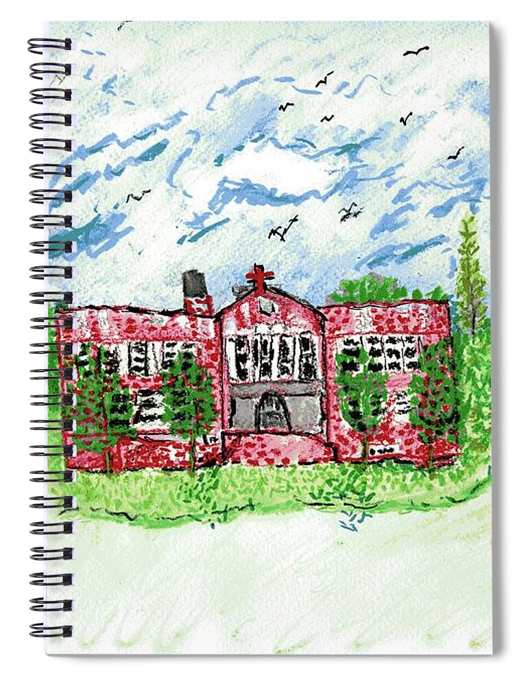 St. Mary's Catholic Curch Spiral Notebook featuring the painting St. Mary's Church by Branwen Drew