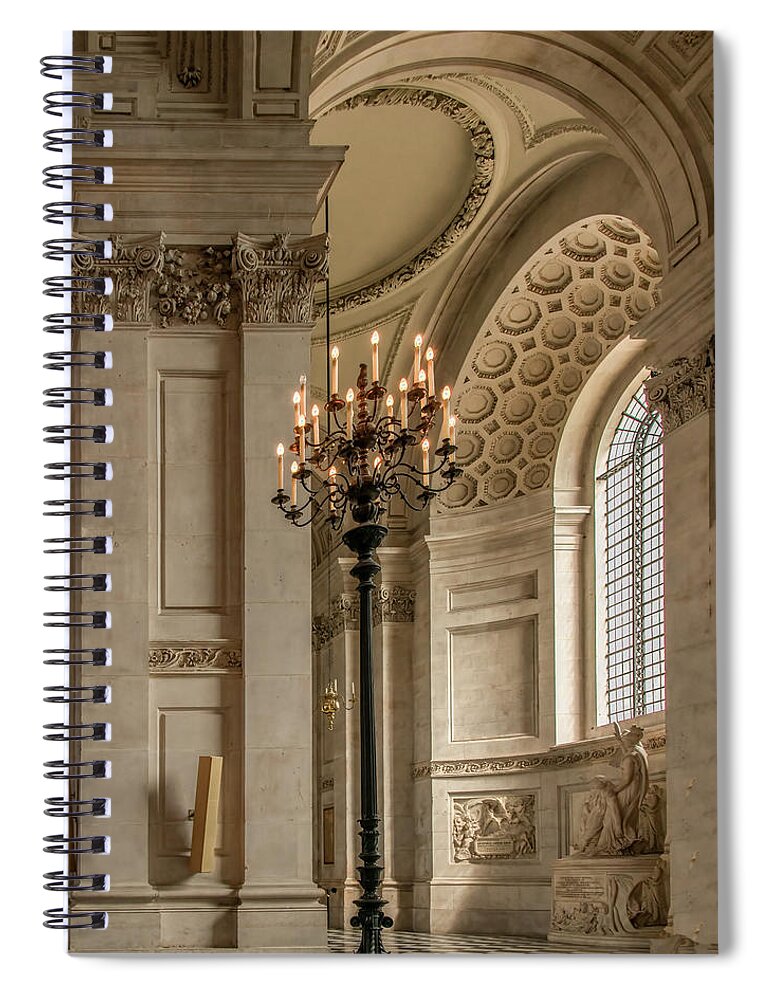  Spiral Notebook featuring the photograph St. Paul's Cathedral Serenity, London by Marcy Wielfaert