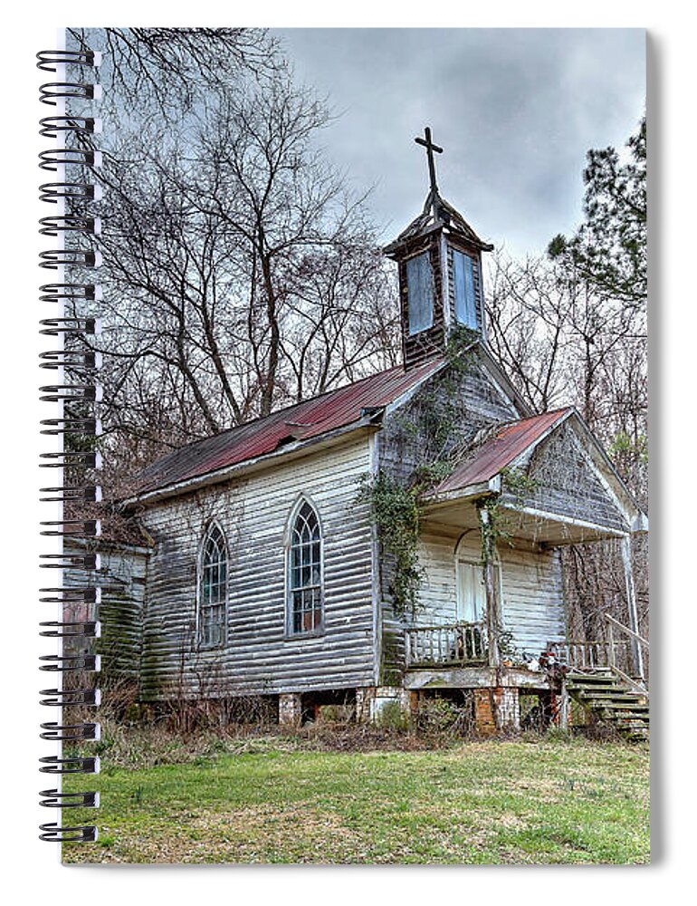Old Spiral Notebook featuring the photograph St. Simon's Church v2 by Charles Hite