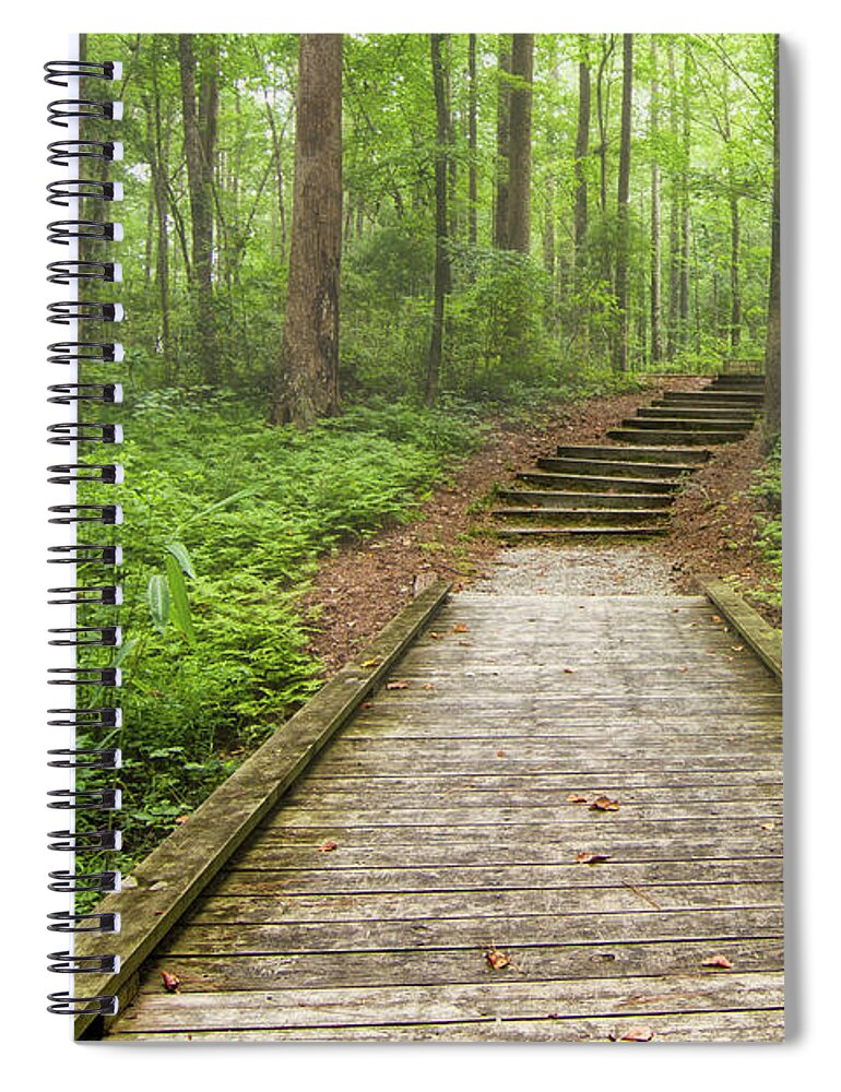 New Bern Battlefield Civil War Park Spiral Notebook featuring the photograph Stairway to Adventure and History Near New Bern by Bob Decker