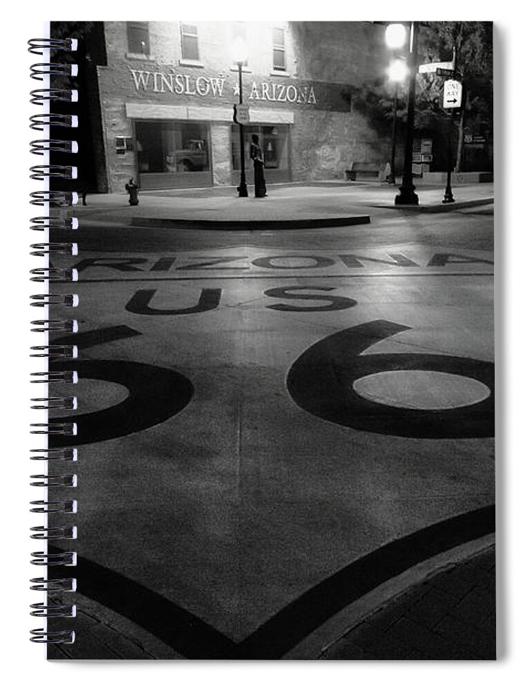 Route 66 Spiral Notebook featuring the photograph Standin' on the Corner in Winslow, AZ by Micah Offman