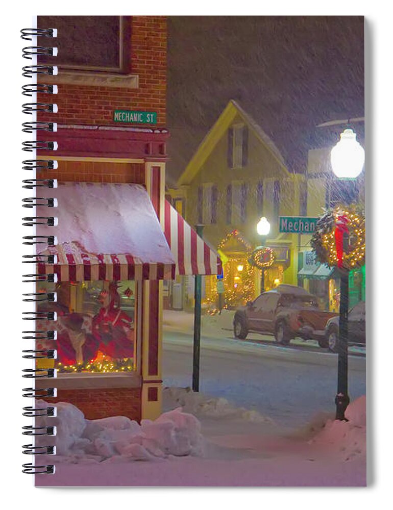 Camden Maine Spiral Notebook featuring the photograph Standing on the Corner by Jeff Cooper
