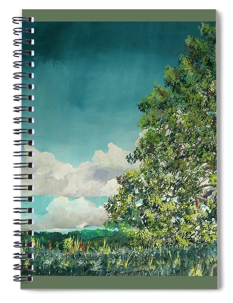 Green Spiral Notebook featuring the painting Standing Tall by Kerry Beverly