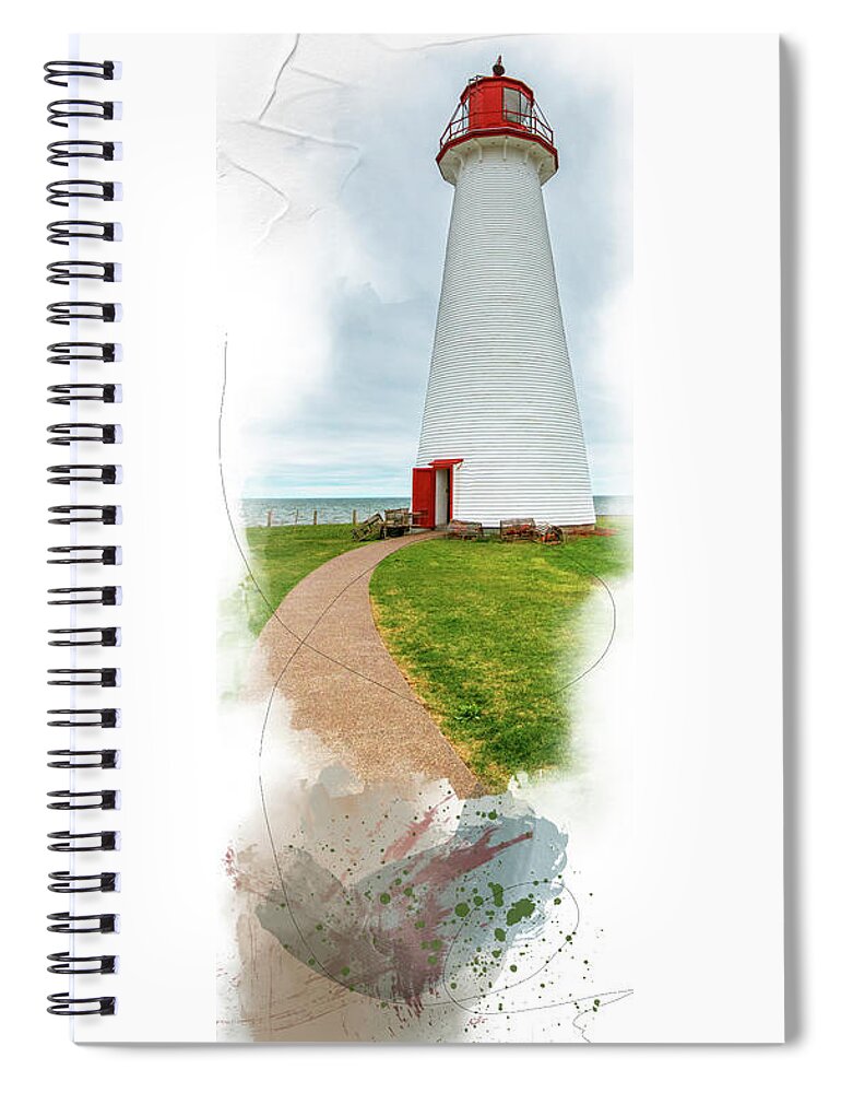 Lighthouse Spiral Notebook featuring the mixed media Standing Tall by Moira Law
