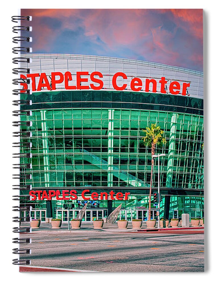 Arena Spiral Notebook featuring the photograph Staples Center Los Angeles by David Zanzinger