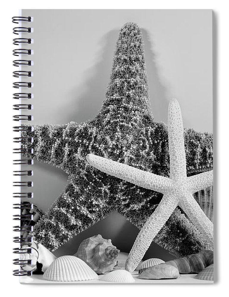Starfish Spiral Notebook featuring the photograph Starfishes and Seashells 3 by Angie Tirado
