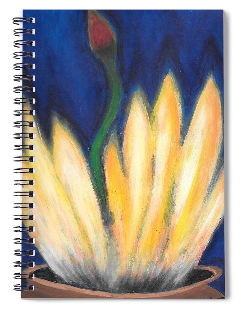 Fire Spiral Notebook featuring the painting STD by Esoteric Gardens KN