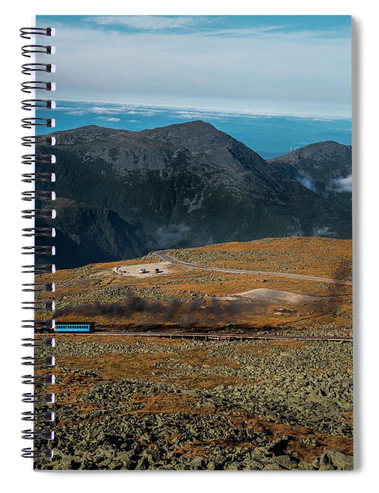 Steam Engine Spiral Notebook featuring the photograph Steam Engine on Mt. Washington by Regina Muscarella