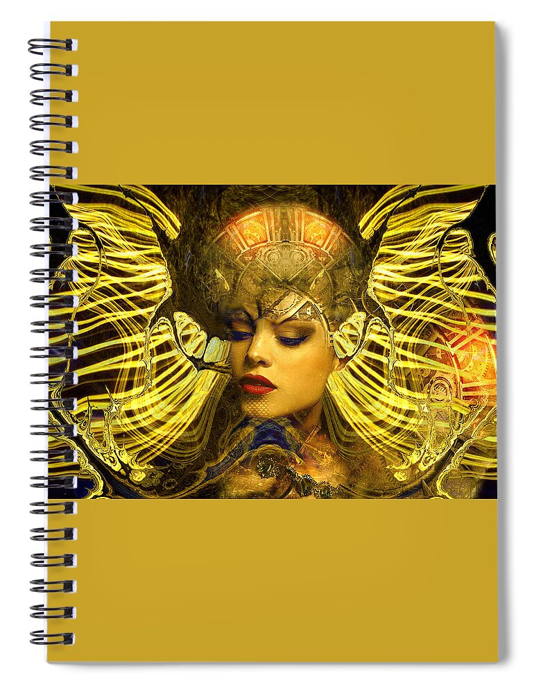 Angel Spiral Notebook featuring the digital art Steampunk Angel by Lisa Yount