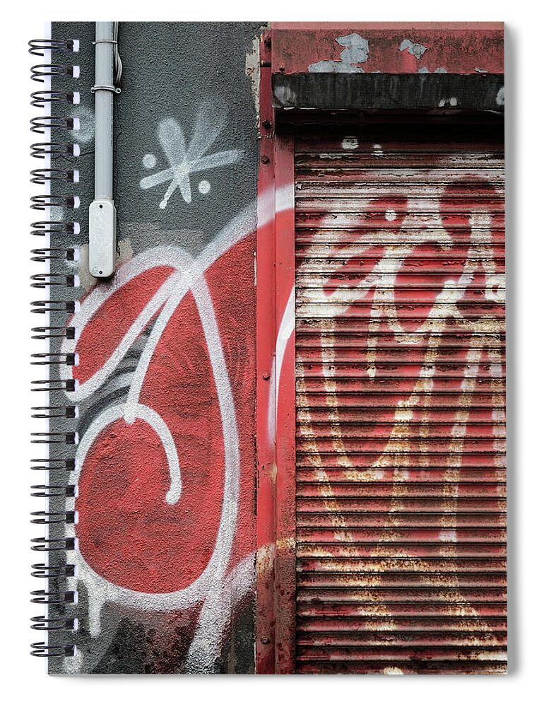 Urban Spiral Notebook featuring the photograph Steel Door Detail by Kreddible Trout