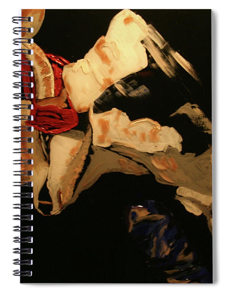 Cowboy Spiral Notebook featuring the painting Steer Wrestler by Marilyn Quigley