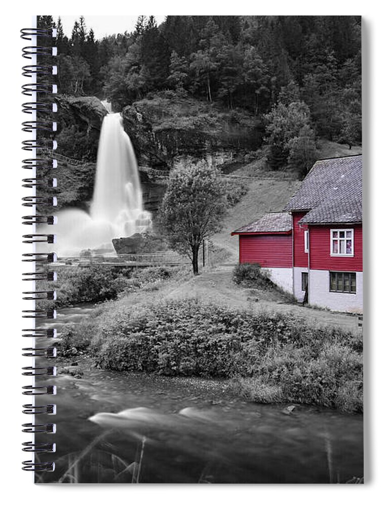  Spiral Notebook featuring the photograph Steinsdalsfossen by Pop