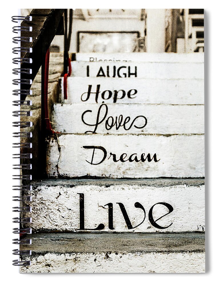 Words Spiral Notebook featuring the photograph Step Lightly by Carmen Kern