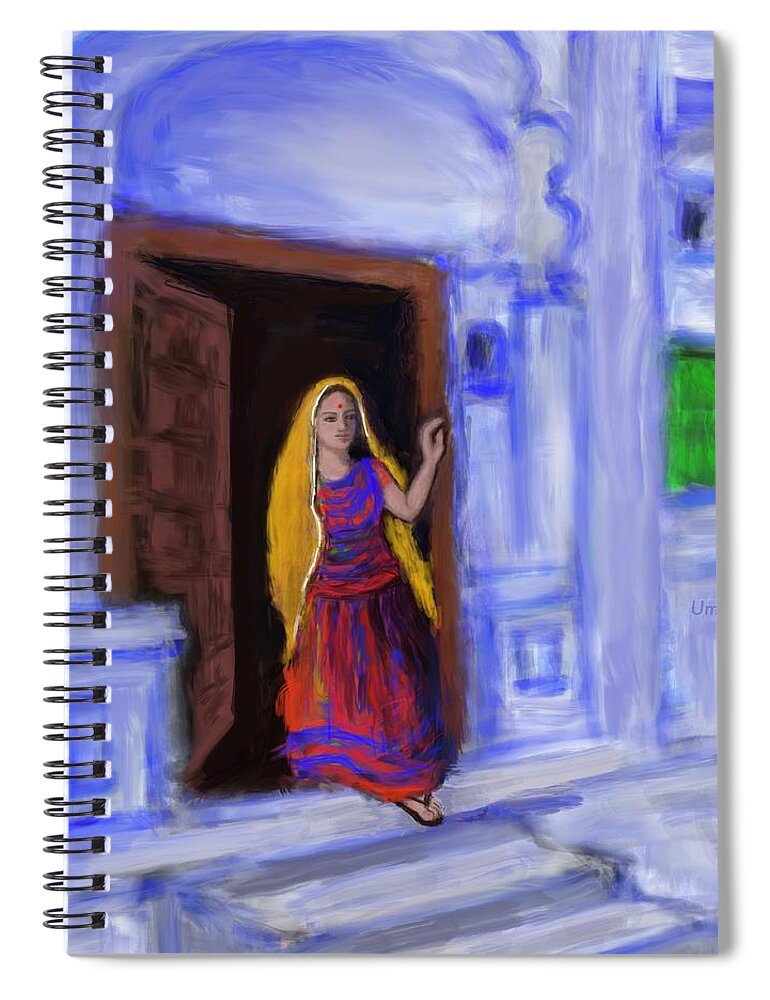 Stepping Out Spiral Notebook featuring the digital art Stepping out by Uma Krishnamoorthy