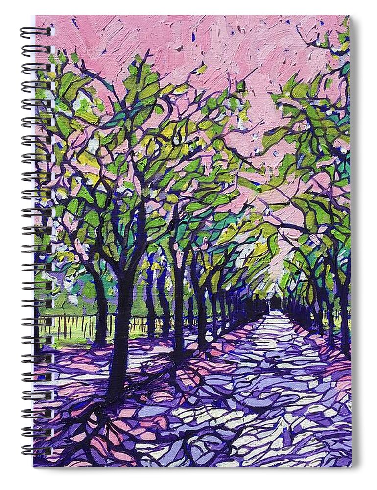Sterling Vineyard In April-8171 Spiral Notebook featuring the painting Sterling Vineyard in April-8171 by Therese Legere