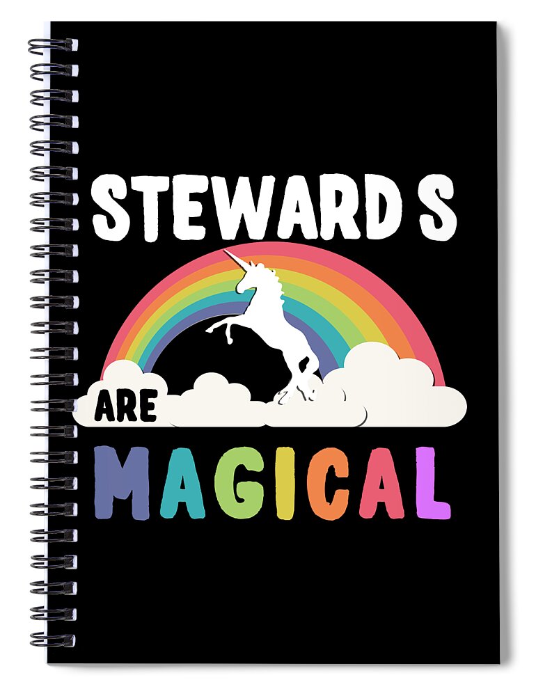 Funny Spiral Notebook featuring the digital art Steward S Are Magical by Flippin Sweet Gear