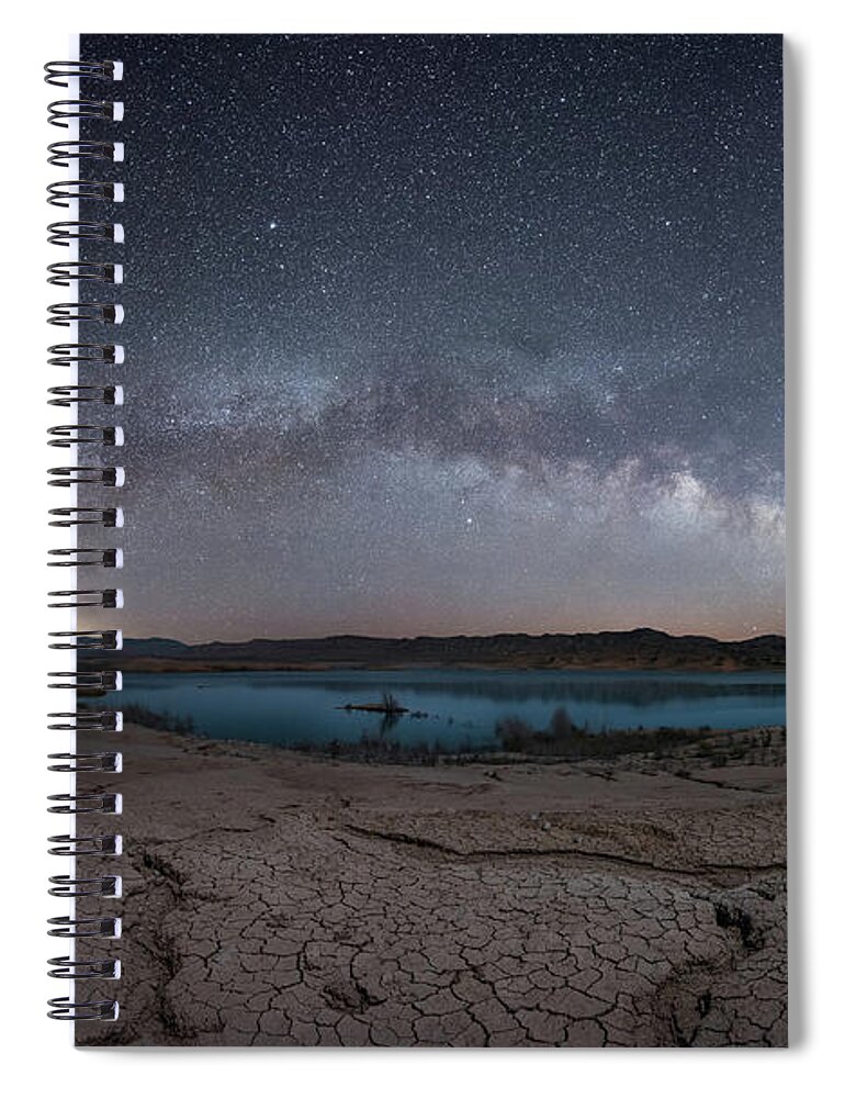 Lake Mead Spiral Notebook featuring the photograph Stewarts Point Milky Way Pano by Michael Ver Sprill