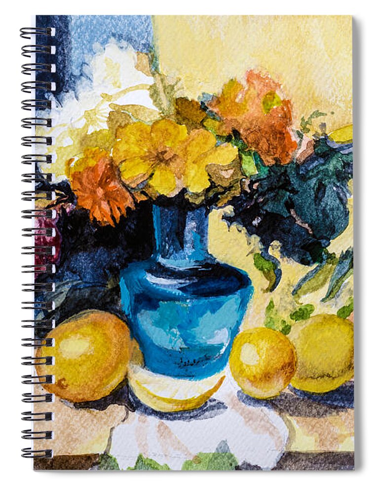 #creativity #artmindfulness #mindfulness Spiral Notebook featuring the painting Still Life 3 by Veronica Huacuja
