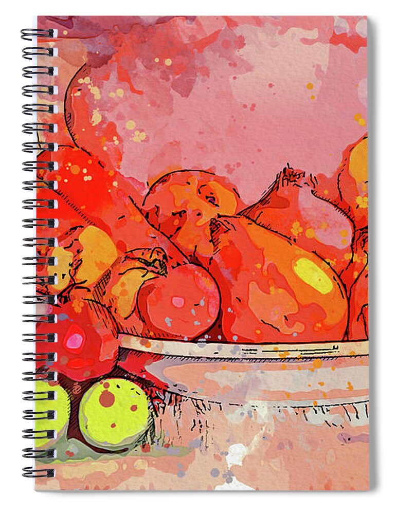 Still Life Spiral Notebook featuring the painting Still life No 225, ca 2021 by Ahmet Asar, Asar Studios by Celestial Images