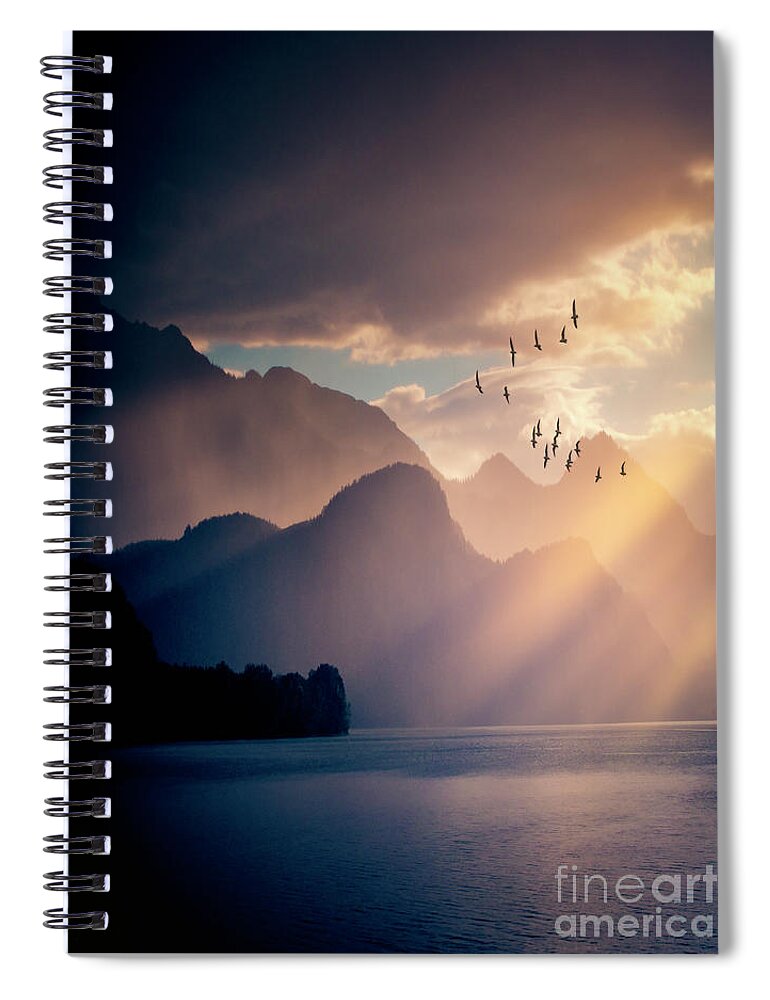 Nag006215 Spiral Notebook featuring the photograph Stillness of the Lake by Edmund Nagele FRPS
