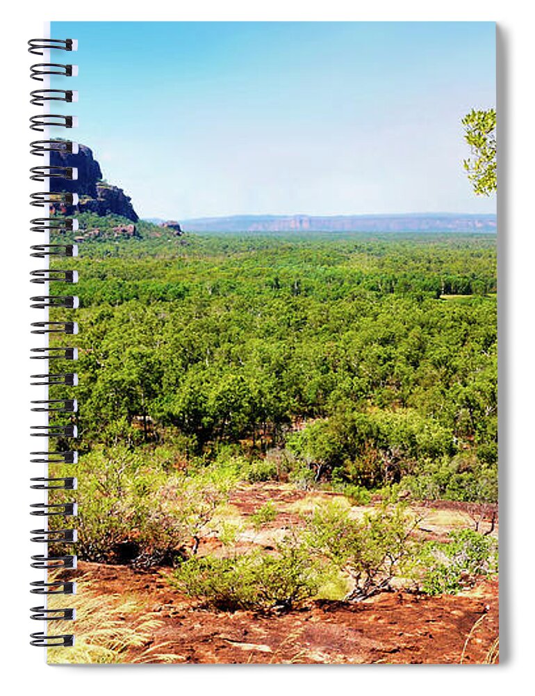 Sunset Spiral Notebook featuring the photograph Stone Country to Nourlangie - Kakadu NP by Lexa Harpell