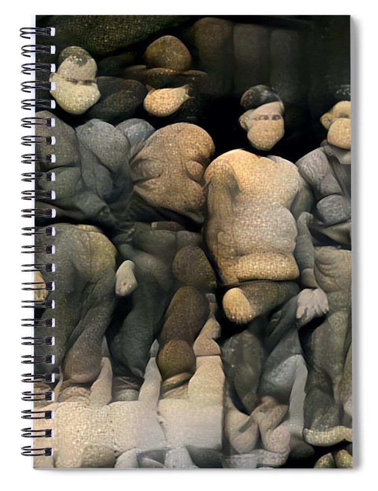 Biys Spiral Notebook featuring the digital art Stone Faced by Matthew Lazure