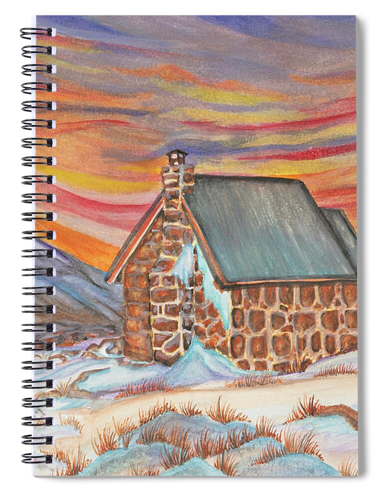 Art Spiral Notebook featuring the painting Stone Refuge by The GYPSY and Mad Hatter