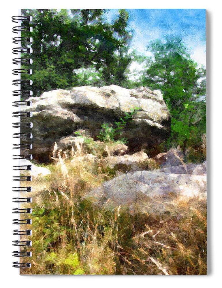 Stone Spiral Notebook featuring the painting Stone Sea no.1 by Alexa Szlavics